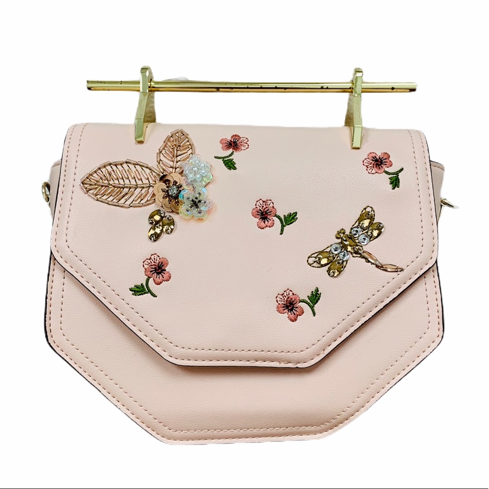 Pink Architectural Purse with Needle Handle